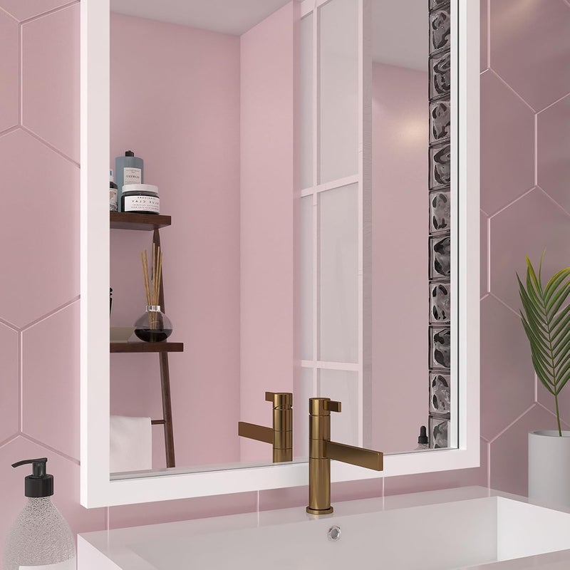 Decotalk Wallpaper Border White Wallpaper Frame Peel and Stick 3"x236" Solid White Wall Border Stickers Mirror Frame Borders Self Adhesive Borders Wall Paper for Bedroom Bathroom Mirror Decor - Image 5